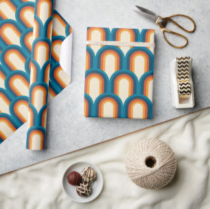 Kleurrijk regenboogpatroon Retro Arch Cadeaupapier