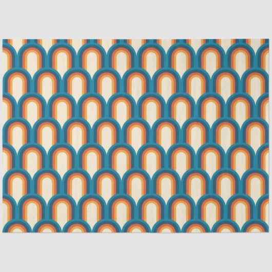 Kleurrijk regenboogpatroon Retro Arch Tissuepapier (Voorkant)