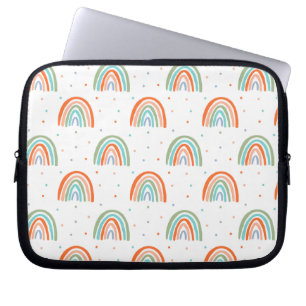Kleurrijk regenboogpoolpuntenpatroon laptop sleeve