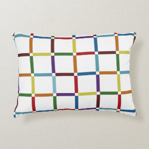 Kleurrijk regenboograster met negatieve ruimte accent kussen