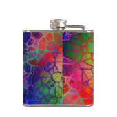 Kleurrijk regenboogweb heupfles (Achterkant)