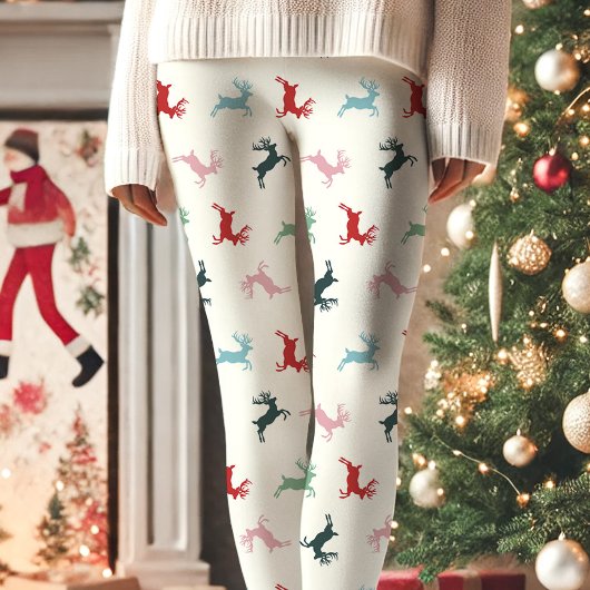 Kleurrijk rendierpatroon Kerstmis Leggings