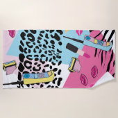 Kleurrijk Retro 1990's Nineties Patroon Strandlaken (Voorkant)