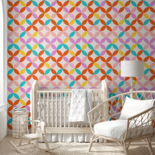 Kleurrijk Retro Abstract Geometrisch Patroon Behang
