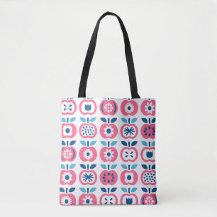 Kleurrijk Retro Apple naadloos patroon Draagtas