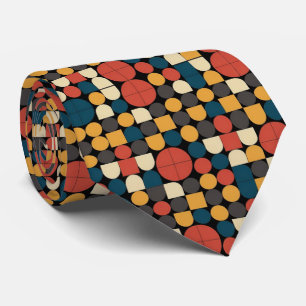 Kleurrijk Retro Bauhaus Geïnspireerd Patroon Stropdas