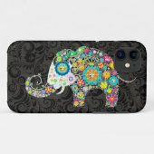 Kleurrijk Retro Bloemen Olifant Design Case-Mate iPhone Case (Achterkant (horizontaal))