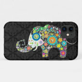 Kleurrijk Retro Bloemen Olifant Design Case-Mate iPhone Case (Achterkant (horizontaal))