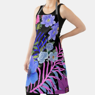 Kleurrijk Retro Bloemen Varen Botanisch Blad Schort