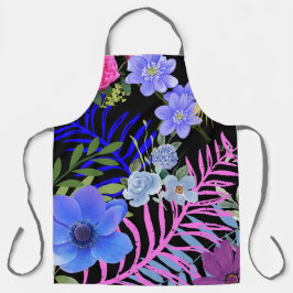 Kleurrijk Retro Bloemen Varen Botanisch Blad Schort