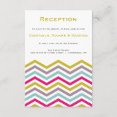 Kleurrijk Retro Chevron Patroon Ontvangstkaart Informatiekaartje (Voorkant)