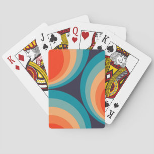 Kleurrijk retro cirkels ontwerp pokerkaarten