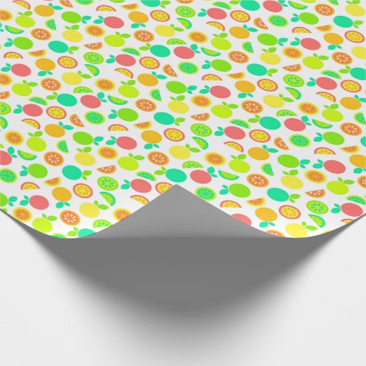 Kleurrijk Retro Citrus Fruit Wrapping Papier (Hoek)