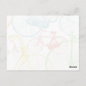 Kleurrijk Retro  fietspatroon Dank u Briefkaart (Achterkant)