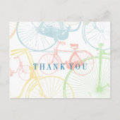 Kleurrijk Retro  fietspatroon Dank u Briefkaart (Voorkant)