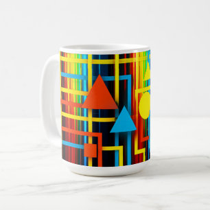 Kleurrijk Retro Geometrisch Abstract Koffiemok