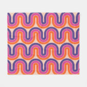 Kleurrijk retro geometrisch golfontwerp fleece deken (Voorkant (Horizontaal))