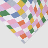 Kleurrijk Retro Geometrisch Golvend geruit patroon Tissuepapier (Detail)