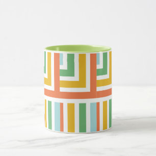 Kleurrijk Retro Geometrisch Patroon Mok – Aanpasba