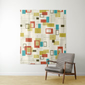 Kleurrijk Retro Mid-Century geometrisch patroon Wandkleed (In situ)