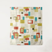 Kleurrijk Retro Mid-Century geometrisch patroon Wandkleed (Voorkant)