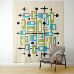 Kleurrijk Retro Midden Jaren 50 Modern Atomair Abs Wandkleed