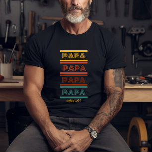 Kleurrijk Retro Papa T-shirt
