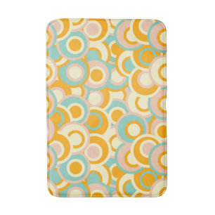Kleurrijk retro patroon in pasteltinten oranje badmat