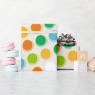 Kleurrijk Retro Pret Fuzzy Polka Stippen Kinderver Cadeaupapier