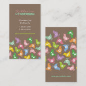 Kleurrijk Retro Rainbow Chicken Pattern Whimsical Visitekaartje (Voorkant / Achterkant)