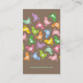 Kleurrijk Retro Rainbow Chicken Pattern Whimsical Visitekaartje (Achterkant)