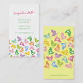 Kleurrijk Retro Rainbow Chicken Pattern Whimsical Visitekaartje (Voorkant / Achterkant)