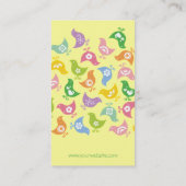 Kleurrijk Retro Rainbow Chicken Pattern Whimsical Visitekaartje (Achterkant)