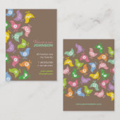 Kleurrijk Retro Rainbow Chicken Pattern Whimsical Visitekaartje (Voorkant / Achterkant)