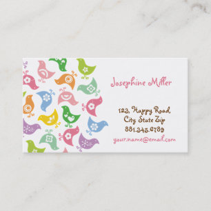 Kleurrijk Retro Rainbow Chicken Pattern Whimsical Visitekaartje