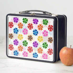 Kleurrijk Retro Regenboog Bloemen Design Wit