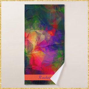 Kleurrijk Retro roroze rood en groen Bad Handdoek