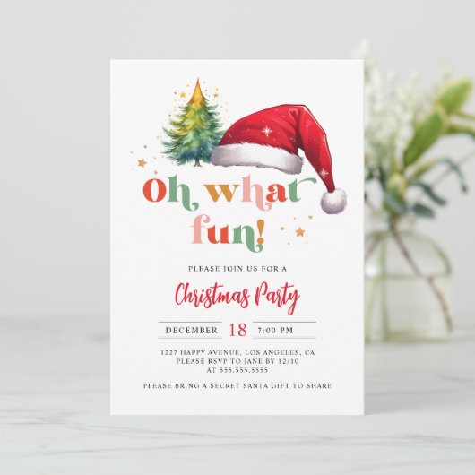 Kleurrijk retro script op wat een leuk kerstfeest kaart (Staand voorkant)