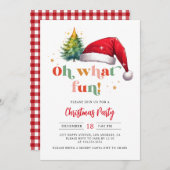 Kleurrijk retro script op wat een leuk kerstfeest kaart (Voorkant / Achterkant)