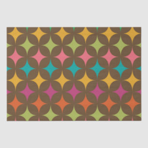 Kleurrijk Retro Starburst Patroon uit het Midden v Tissuepapier