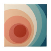 Kleurrijk retro stijl cirkels ontwerp tegeltje (Voorkant)