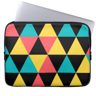Kleurrijk, retroflectief, prachtig geometrisch pat laptop sleeve