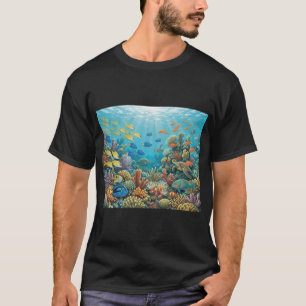 Kleurrijk rif vissen paradijs t-shirt