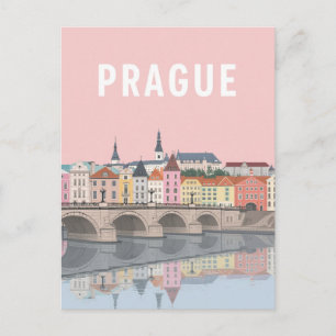 Kleurrijk rivierlandschap van Praag Briefkaart