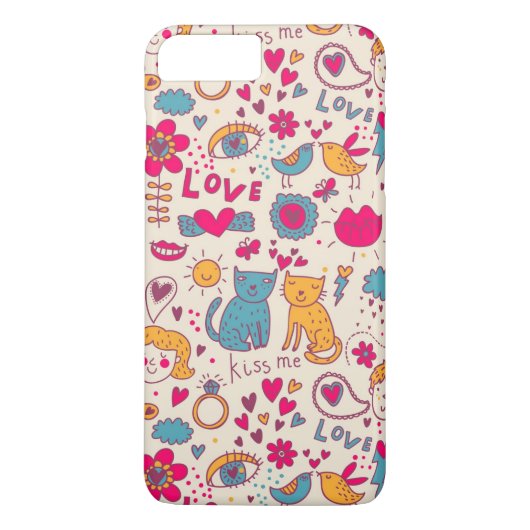 Kleurrijk romantisch patroon Case-Mate iPhone case (Achterkant)