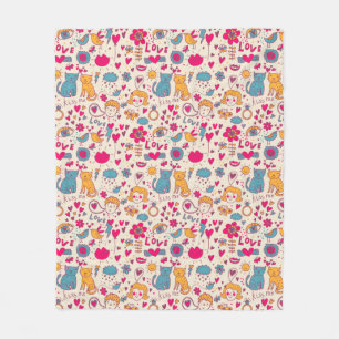 Kleurrijk romantisch patroon fleece deken