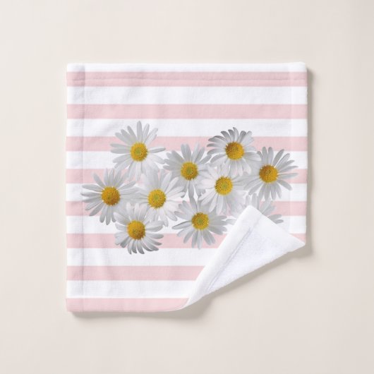 Kleurrijk, Romantisch, Stripes, Flowers Bad Handdoek (Wasdoekje)