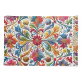 kleurrijk rood bloemenpatroon kussensloop (Achterkant-Links)