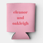 Kleurrijk Rood Roze Modern Eenvoudig Trouw Aangepa Blikjeskoeler (Voorkant)