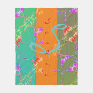 Kleurrijk Roos hoort bij haar naam vlooienbak Fleece Deken